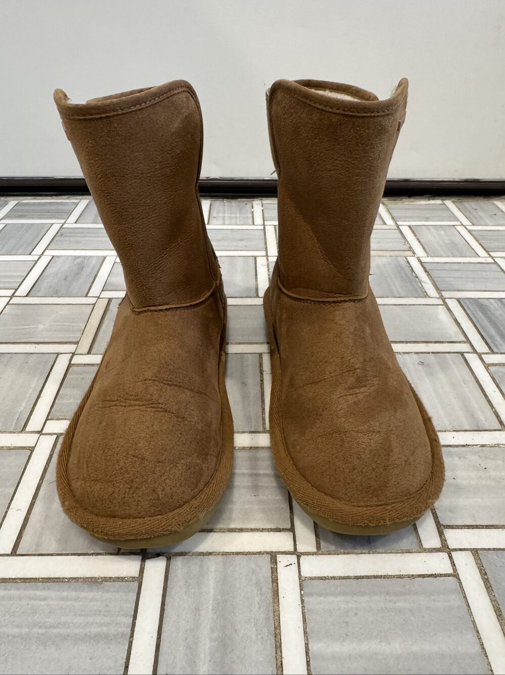 Girls Nautica Bruton Faux Suede Lined Boots - Brown - Size 13